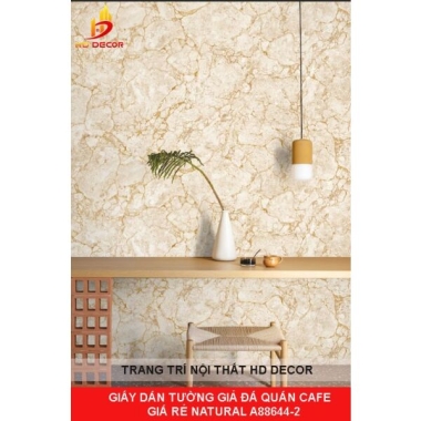 GIẤY DÁN TƯỜNG GIẢ ĐÁ QUÁN CAFE GIÁ RẺ NATURAL A88644-2
