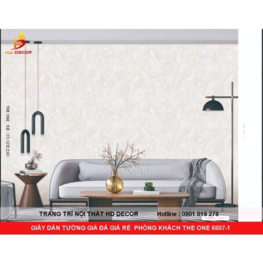 GIẤY DÁN TƯỜNG GIẢ ĐÁ RẺ ĐẸP CHO PHÒNG KHÁCH THE ONE 6807-1