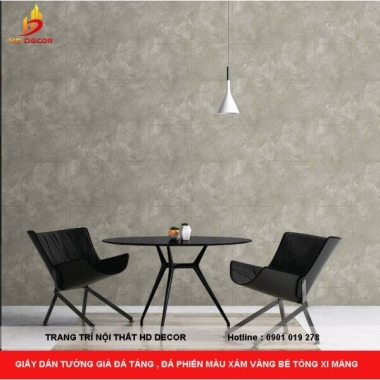 GIẤY DÁN TƯỜNG GIẢ ĐÁ TẢNG , ĐÁ PHIẾN MÀU XÁM VÀNG BÊ TÔNG XI MĂNG 