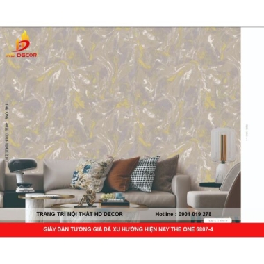 GIẤY DÁN TƯỜNG GIẢ ĐÁ XU HƯỚNG HIỆN NAY THE ONE 6807-4 