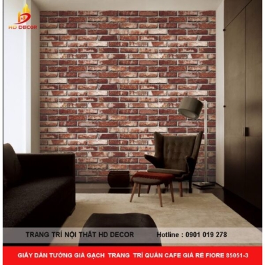 GIẤY DÁN TƯỜNG GIẢ GẠCH  TRANG  TRÍ QUÁN CAFE GIÁ RẺ FIORE 85051-3 