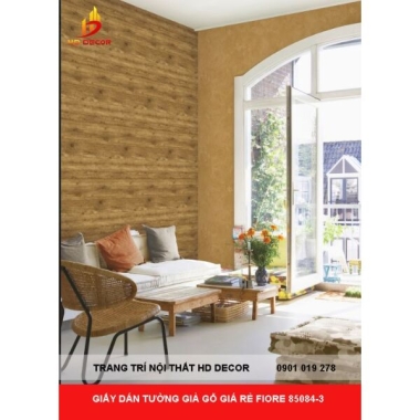 GIẤY DÁN TƯỜNG GIẢ GỖ GIÁ RẺ , ĐẸP NHẤT CHO PHÒNG ĂN FIORE 85084-3 