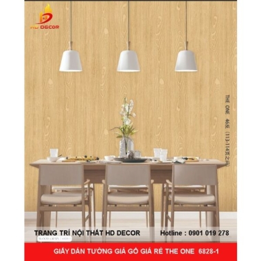 GIẤY DÁN TƯỜNG GIẢ GỔ GIÁ RẺ THE ONE  6828-1 