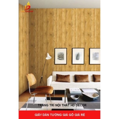 GIẤY DÁN TƯỜNG GIẢ GỖ MÀU VÀNG PHÒNG KHÁCH FIORE 85083-2 
