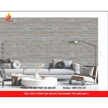 GIẤY DÁN TƯỜNG GIẢ VÂN ĐÁ VÂN NGANG THE ONE 6804-1
