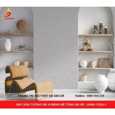 GIẤY DÁN TƯỜNG GIẢ XI MĂNG BÊ TÔNG GIÁ RẺ  LIVING 70284-3 