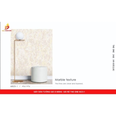 GIẤY DÁN TƯỜNG GIẢ XI MĂNG  GIÁ RẺ THE ONE 6823-1