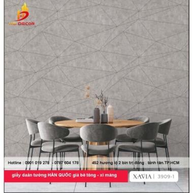 GIẤY DÁN TƯỜNG HÀN QUỐC  GIẢ BÊ TÔNG - XI MĂNG 3909-1