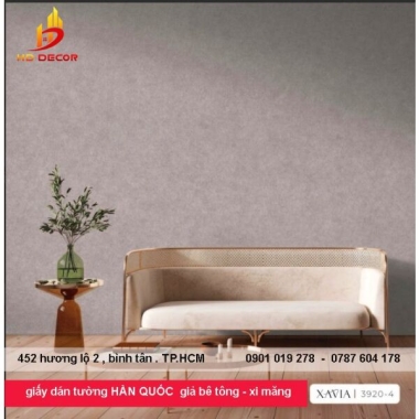 GIẤY DÁN TƯỜNG HÀN QUỐC GIẢ BÊ TÔNG - XI MĂNG 3920 - 4 
