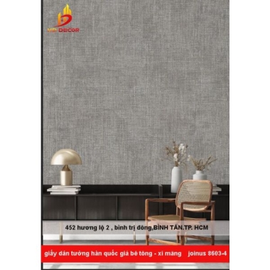 GIẤY DÁN TƯỜNG HÀN QUỐC GIẢ BÊ TÔNG - XI MĂNG CHO PHÒNG KHÁCH JOINUS 8603-4