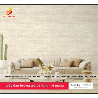 GIẤY DÁN TƯỜNG HÀN QUỐC GIẢ BÊ TÔNG - XI MĂNG XAVIA 3919-2 