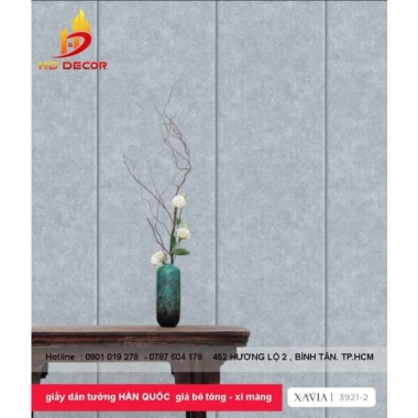 GIẤY DÁN TƯỜNG  HÀN QUỐC GIẢ BÊ TÔNG - XI MĂNG  XAVIA 3921-2 