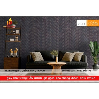 GIẤY DÁN TƯỜNG HÀN QUỐC GIẢ  GỖ  CHO PHÒNG KHÁCH ARTIS  2716-1 