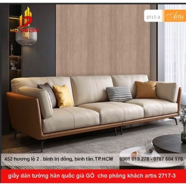 GIẤY DÁN TƯỜNG HÀN QUỐC GIẢ GỖ CHO PHÒNG KHÁCH ARTIS 2717-3