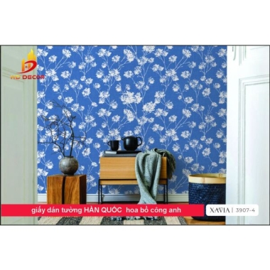 GIẤY DÁN TƯỜNG HÀN QUỐC - GIẤY DÁN TƯỜNG HOA BỒ CÔNG ANH XAVIA 3907-4 