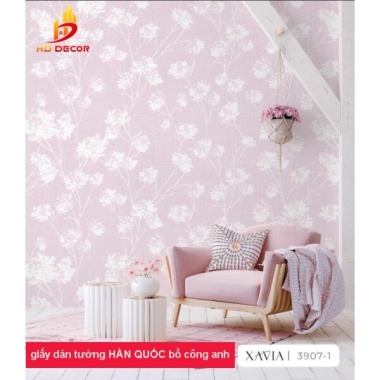 GIẤY DÁN TƯỜNG HÀN QUỐC  HOA BỒ CÔNG ANH 3907-1 
