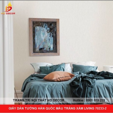 GIẤY DÁN TƯỜNG HÀN QUỐC MÀU TRẮNG XÁM LIVING 70233-2 