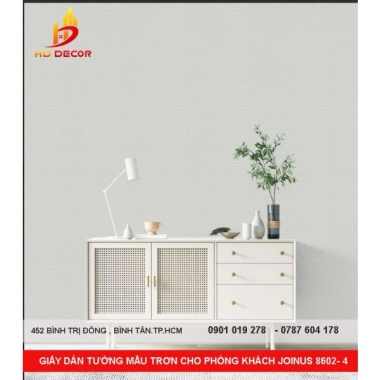 GIẤY DÁN TƯỜNG HÀN QUỐC MẪU TRƠN CHO PHÒNG KHÁCH JOINUS 8602-4 