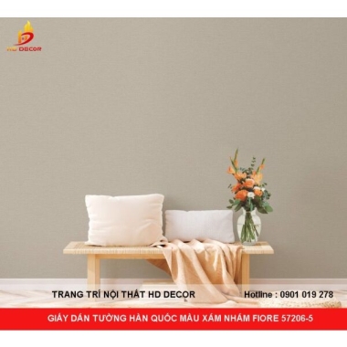 GIẤY DÁN TƯỜNG HÀN QUỐC MÀU XÁM NHÁM FIORE 57206-5