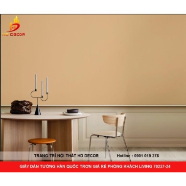 GIẤY DÁN TƯỜNG HÀN QUỐC TRƠN GIÁ RẺ PHÒNG KHÁCH LIVING 70227-24