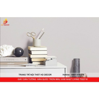 GIẤY DÁN TƯỜNG  HÀN QUỐC TRƠN MÀU XÁM NHẠT LIVING 70227-8