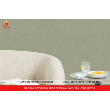 GIẤY DÁN TƯỜNG HÀN QUỐC TRƠN MÀU XANH RÊU LIVING 70227-5