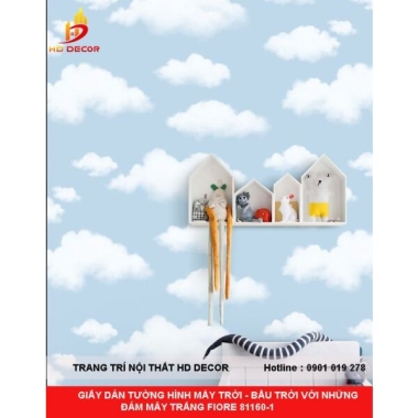 GIẤY DÁN TƯỜNG HÌNH MÂY TRỜI - BẦU TRỜI VỚI NHỮNG ĐÁM MÂY TRẮNG FIORE 81160-1 