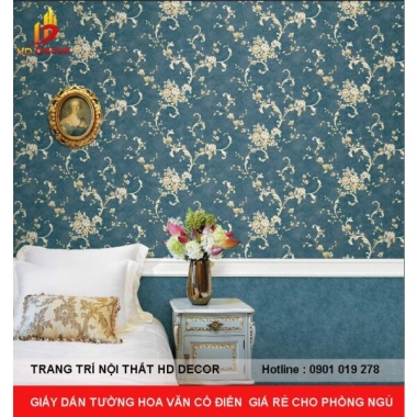 GIẤY DÁN TƯỜNG HOA VĂN CỔ ĐIỂN  GIÁ RẺ CHO PHÒNG NGỦ 
