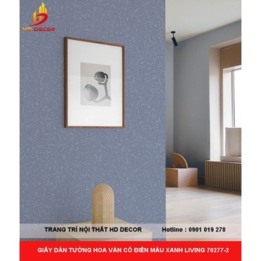 GIẤY DÁN TƯỜNG HOA VĂN CỔ ĐIỂN MÀU XANH LIVING 70277-2 