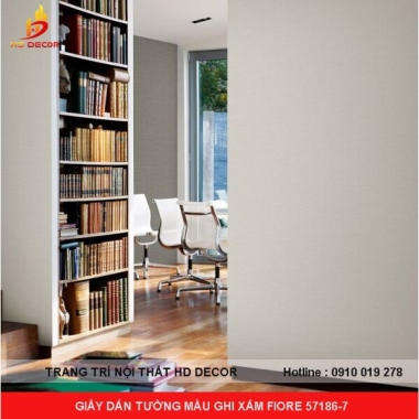 GIẤY DÁN TƯỜNG MÀU GHI XÁM FIORE 57186-7