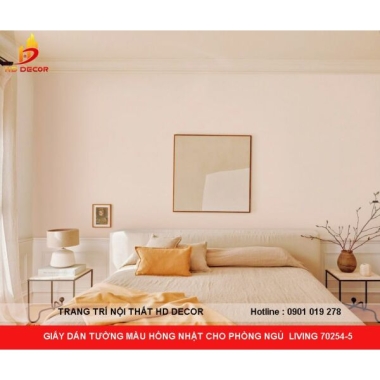 GIẤY DÁN TƯỜNG MÀU HỒNG NHẬT CHO PHÒNG NGỦ  LIVING 70254-5 