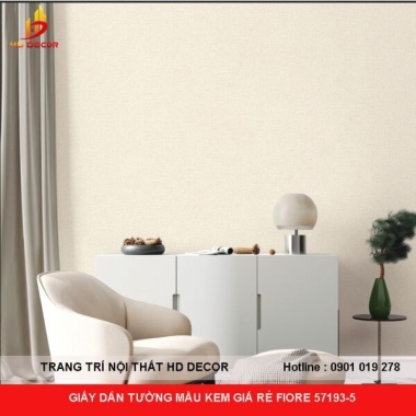 GIẤY DÁN TƯỜNG MÀU KEM GIÁ RẺ FIORE 57193-5 