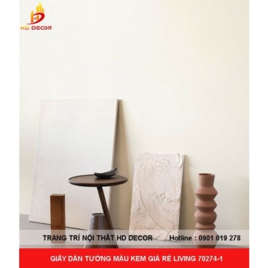 GIẤY DÁN TƯỜNG MÀU KEM GIÁ RẺ LIVING 70274-1