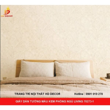 GIẤY DÁN TƯỜNG MÀU KEM PHÒNG NGỦ LIVING 70273-1