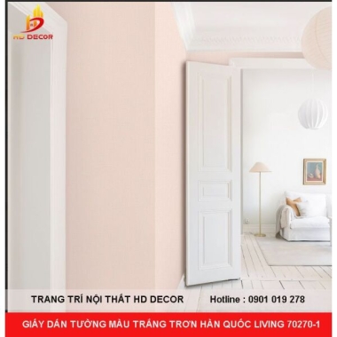 GIẤY DÁN TƯỜNG MÀU TRẮNG TRƠN HÀN QUỐC LIVING 70270-1