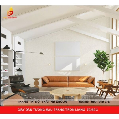 GIẤY DÁN TƯỜNG MÀU TRẮNG TRƠN LIVING  70269-3 