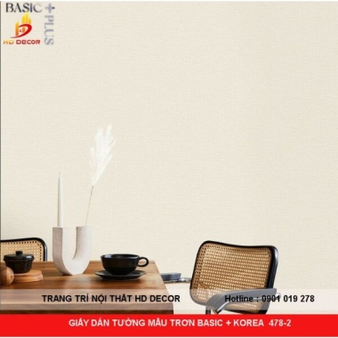 GIẤY DÁN TƯỜNG MẪU TRƠN BASIC + KOREA  478-2 