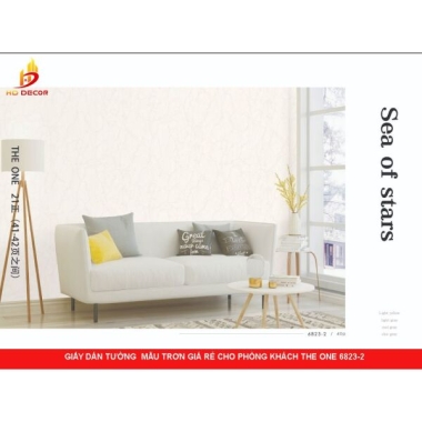 GIẤY DÁN TƯỜNG  MẪU TRƠN GIÁ RẺ CHO PHÒNG KHÁCH THE ONE 6823-2