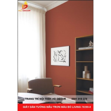 GIẤY DÁN TƯỜNG MẪU TRƠN MÀU ĐỎ LIVING 70280-8