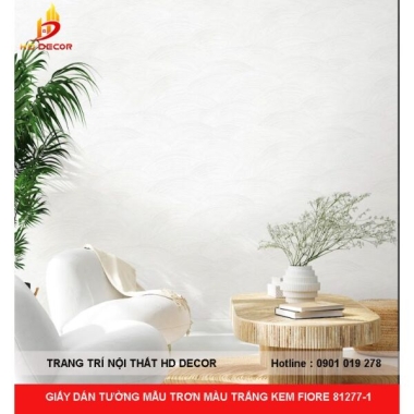 GIẤY DÁN TƯỜNG MẪU TRƠN MÀU TRẮNG KEM FIORE 81277-1 