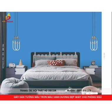 GIẤY DÁN TƯỜNG MẪU TRƠN MÀU XANH DƯƠNG ĐẸP NHẤT CHO PHÒNG NGÙ  