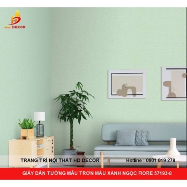 GIẤY DÁN TƯỜNG MẪU TRƠN MÀU XANH NGỌC FIORE 57193-8 