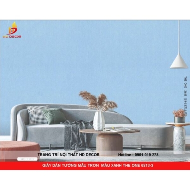 GIẤY DÁN TƯỜNG MẪU TRƠN  MÀU XANH THE ONE 6813-3