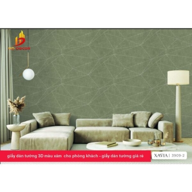 GIẤY DÁN TƯỜNG  MÀU XÁM 3909-2 - GIẤY DÁN TƯỜNG HÀN QUỐC GIÁ RẺ 