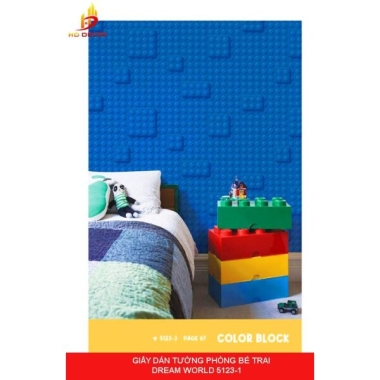 GIẤY DÁN TƯỜNG PHÒNG BÉ TRAI DREAM WORLD 5123-1