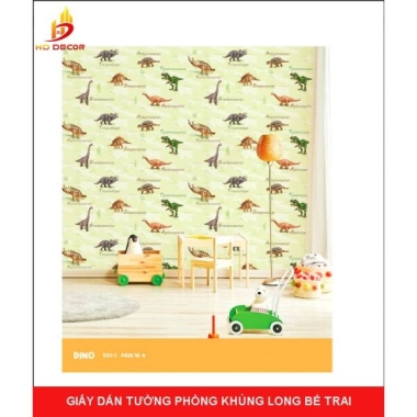 GIẤY DÁN TƯỜNG PHÒNG KHỦNG LONG PHÒNG BÉ TRAI 