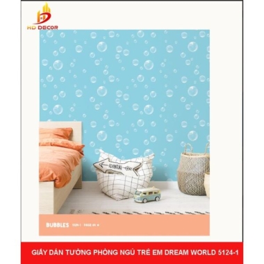 GIẤY DÁN TƯỜNG PHÒNG NGỦ TRẺ EM DREAM WORLD 5124-1 