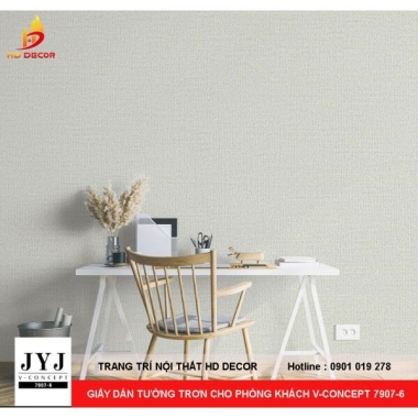GIẤY DÁN TƯỜNG TRƠN CHO PHÒNG KHÁCH V-CONCEPT  7907-6