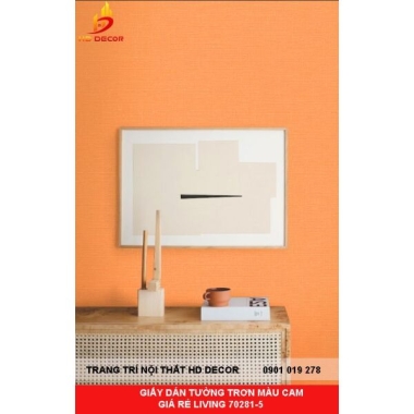 GIẤY DÁN TƯỜNG TRƠN MÀU CAM GIÁ RẺ LIVING 70281-5