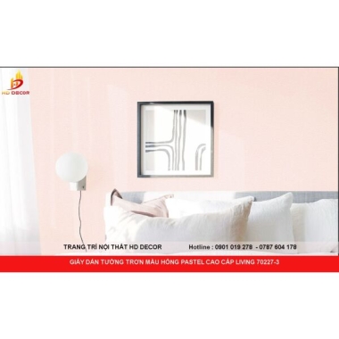 GIẤY DÁN TƯỜNG TRƠN MÀU HỒNG PASTEL CAO CẤP LIVING 70227-3